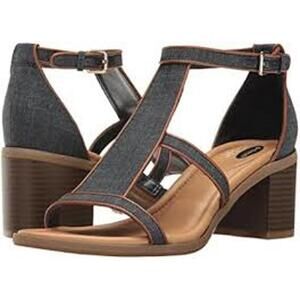 New Dr. Scholl's Women's Shine Heeled Sandal denim 10